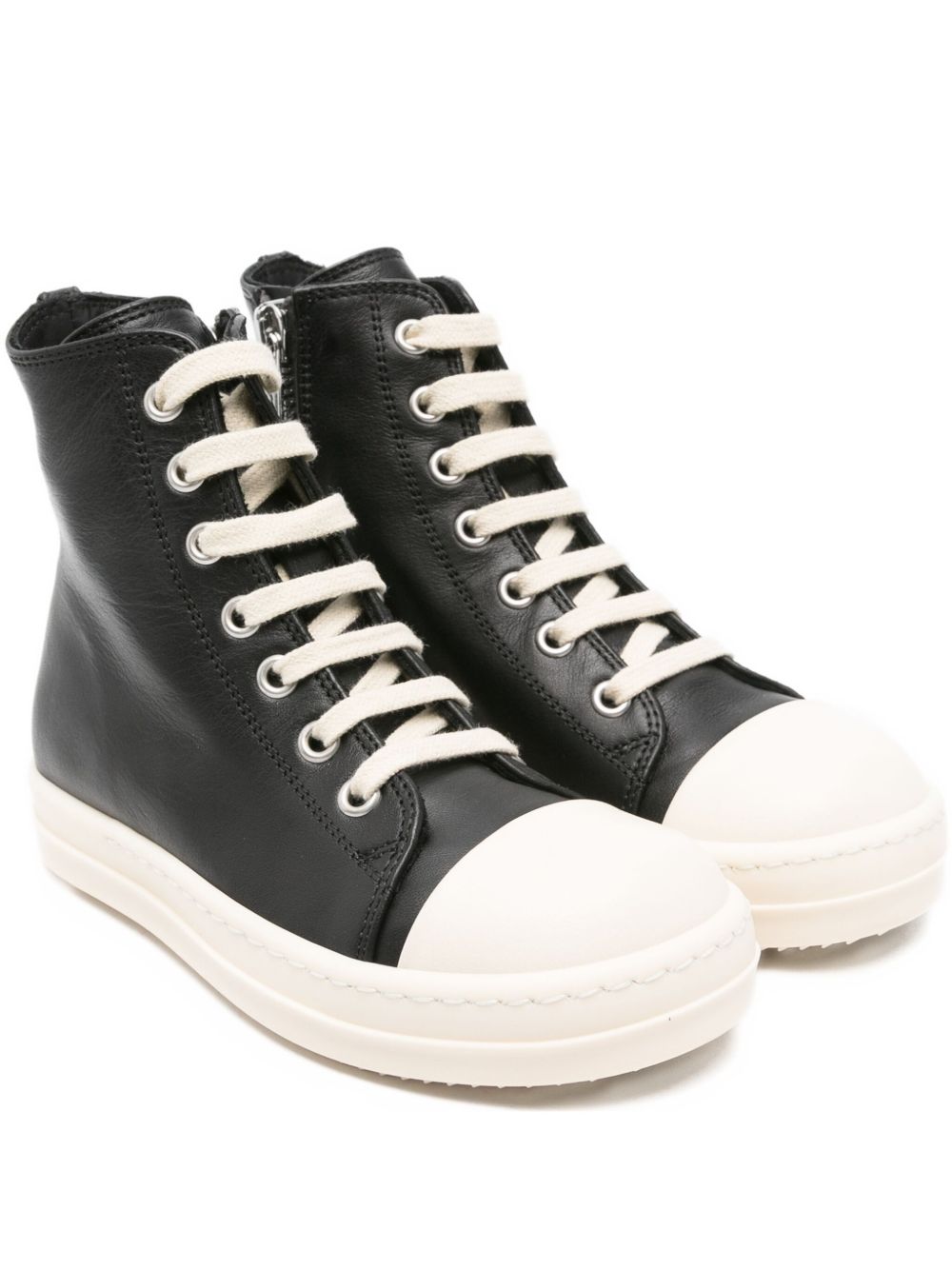Rick Owens Kids 검정 가죽 스니커즈