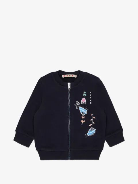 Marni Kids 플로랄 프린트 집업 스웨트셔츠
