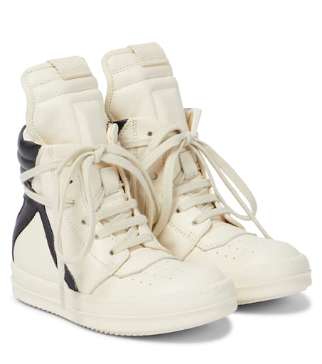 Rick Owens Kids 지오바스켓 가죽 하이탑 스니커즈