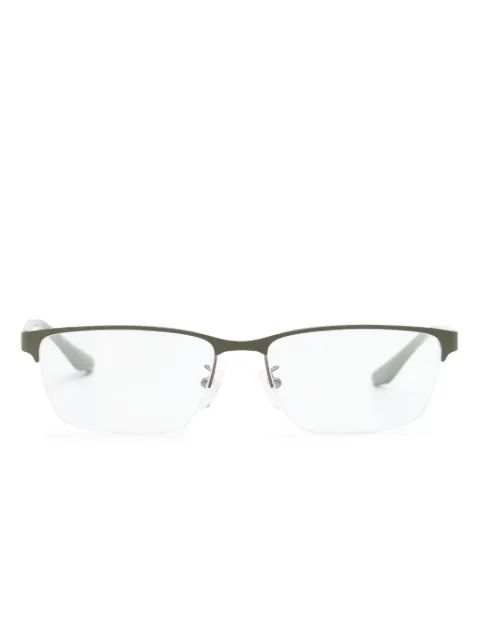 EMPORIO ARMANI logo-plaque rectangle-frame glasses