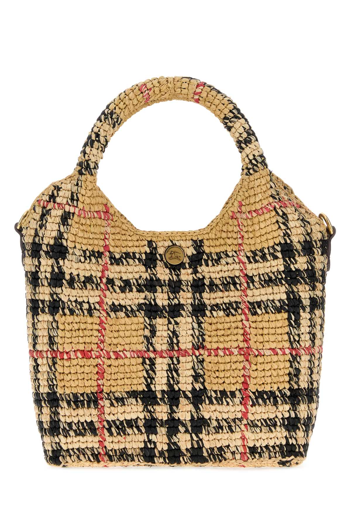 BURBERRY 버버리 체크 라피아 마가렛 핸드백 20cm x 23cm x 11cm