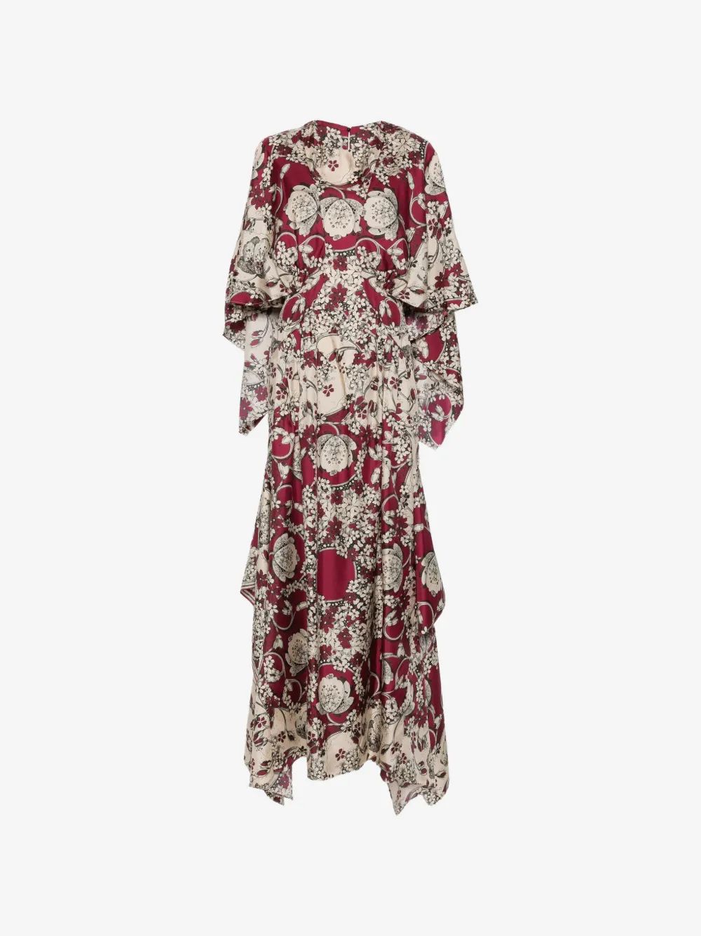ANTONIO MARRAS 플로럴 프린트 케이프 슬리브 원피스