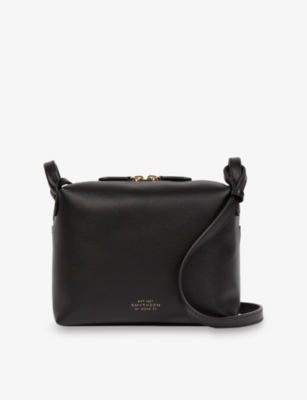 Smythson 밀턴 브랜디드 가죽 크로스바디 백