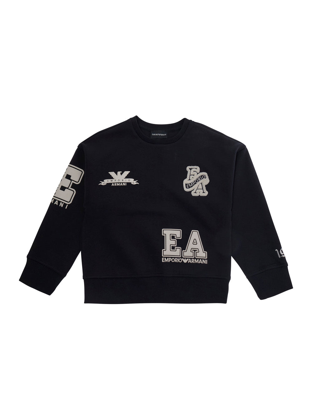 Emporio Armani Kids 미니 베이비 보이 블랙 저지 티셔츠