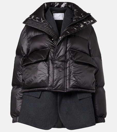 SACAI 레이어드 울 다운 자켓