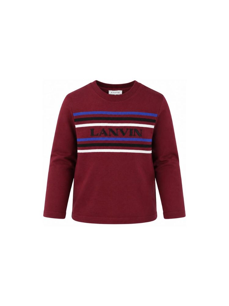 Lanvin Kids 로고 프린트 긴팔 티셔츠