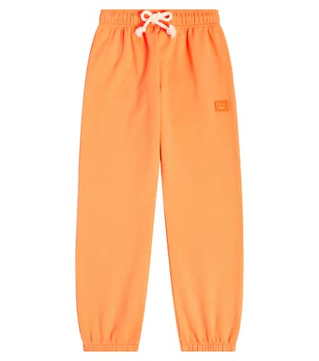Acne Studios Kids 페이스 로고 코튼 저지 스웨트팬츠