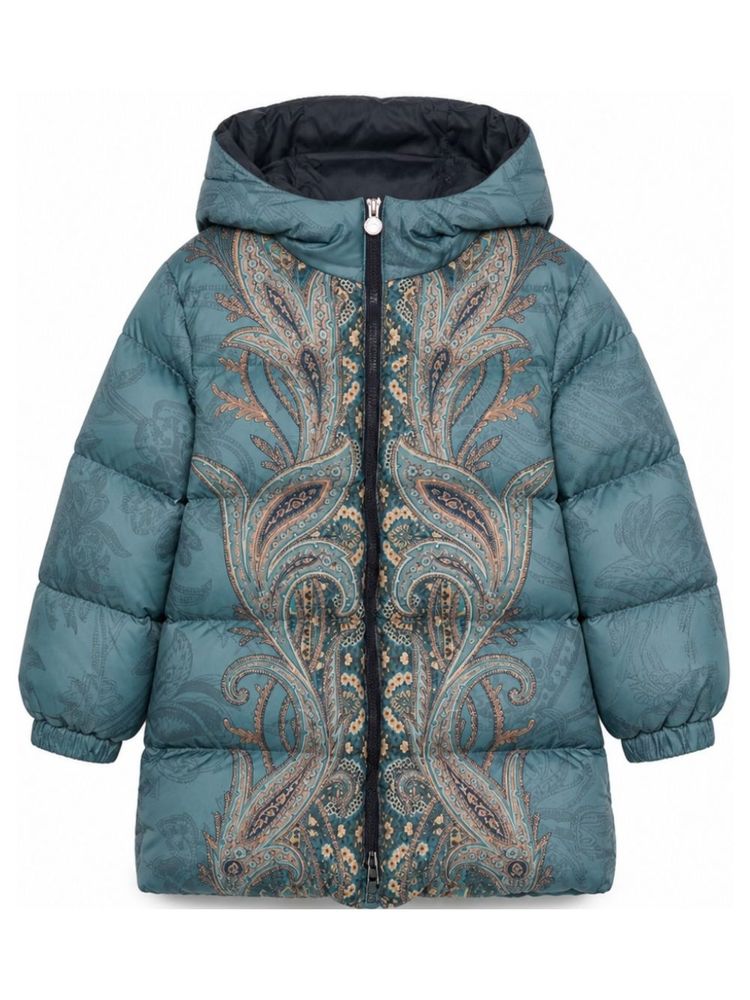 ETRO KIDS 페이즐리 프린트 집업 패딩 자켓