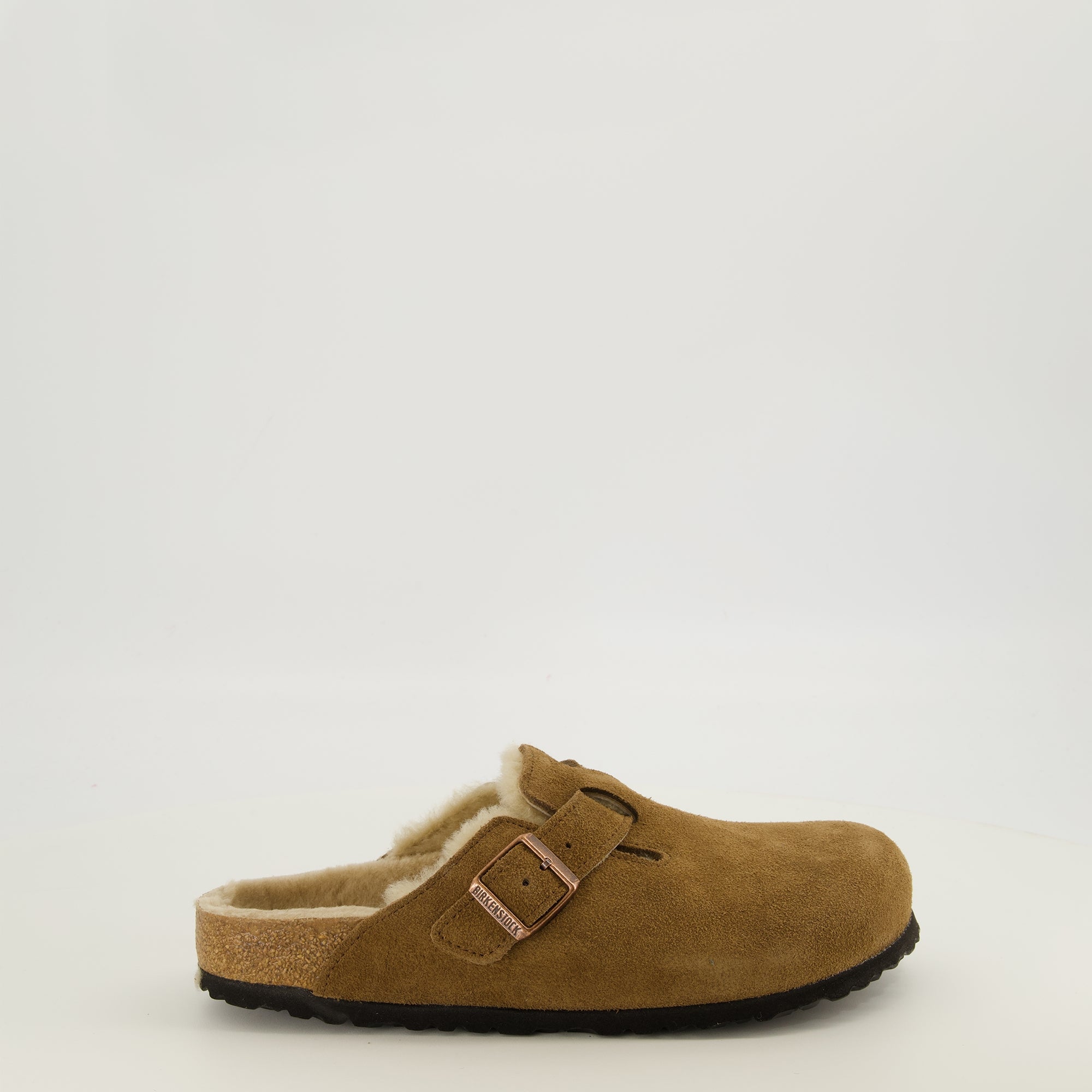 Birkenstock 갈색 모피 뮬