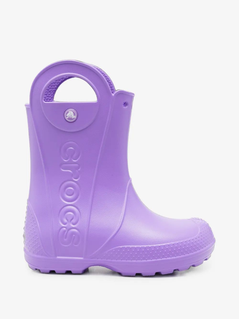 Crocs Kids 로고 엠보스드 컷아웃 핸들 웰리 부츠