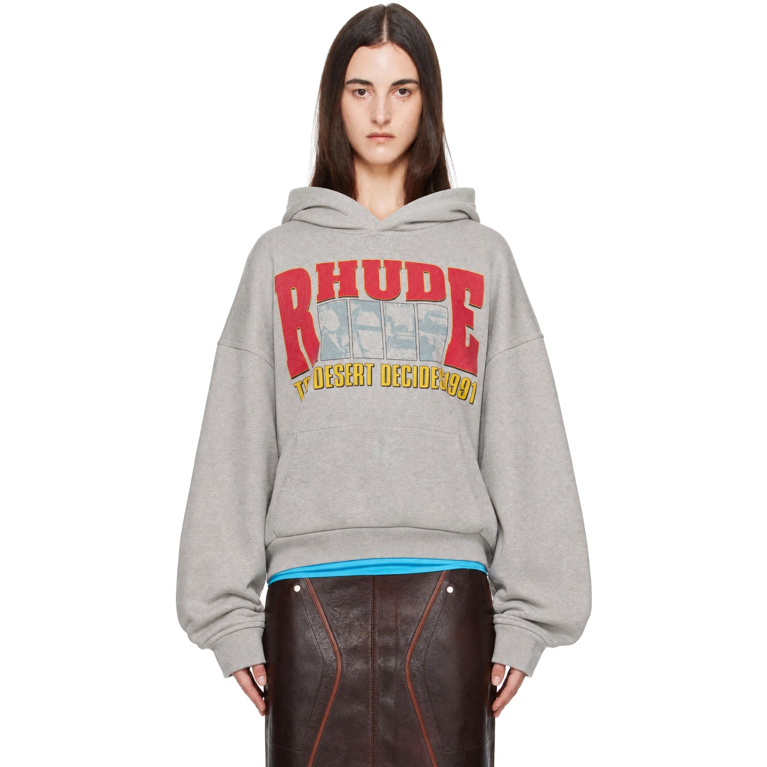 Rhude 그레이 '더 데저트 디사이드' 후드티
