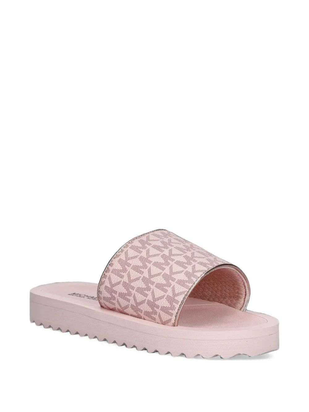 Michael Kors Kids 티건 메릭 2 모노그램 프린트 슬라이드