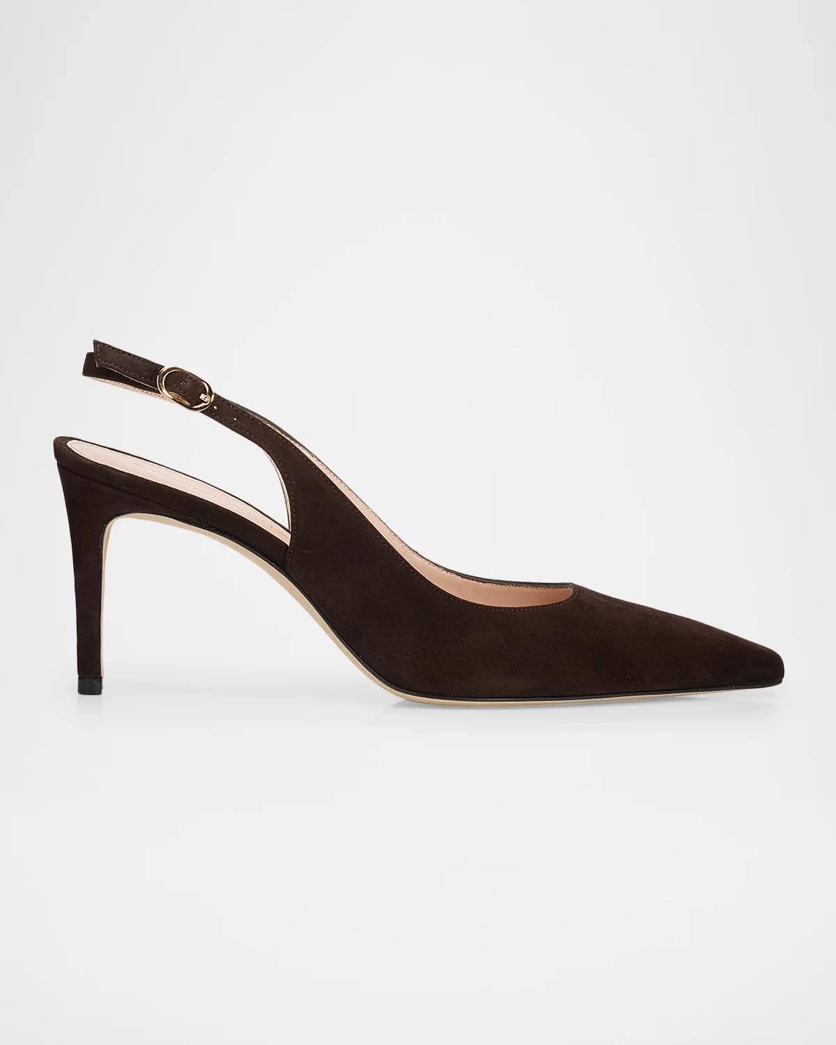 STUART WEITZMAN 75mm 스튜어트 파워 스웨이드 슬링백 펌프스