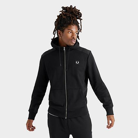 Fred Perry 남성 후드 집업 스웨트셔츠 블랙