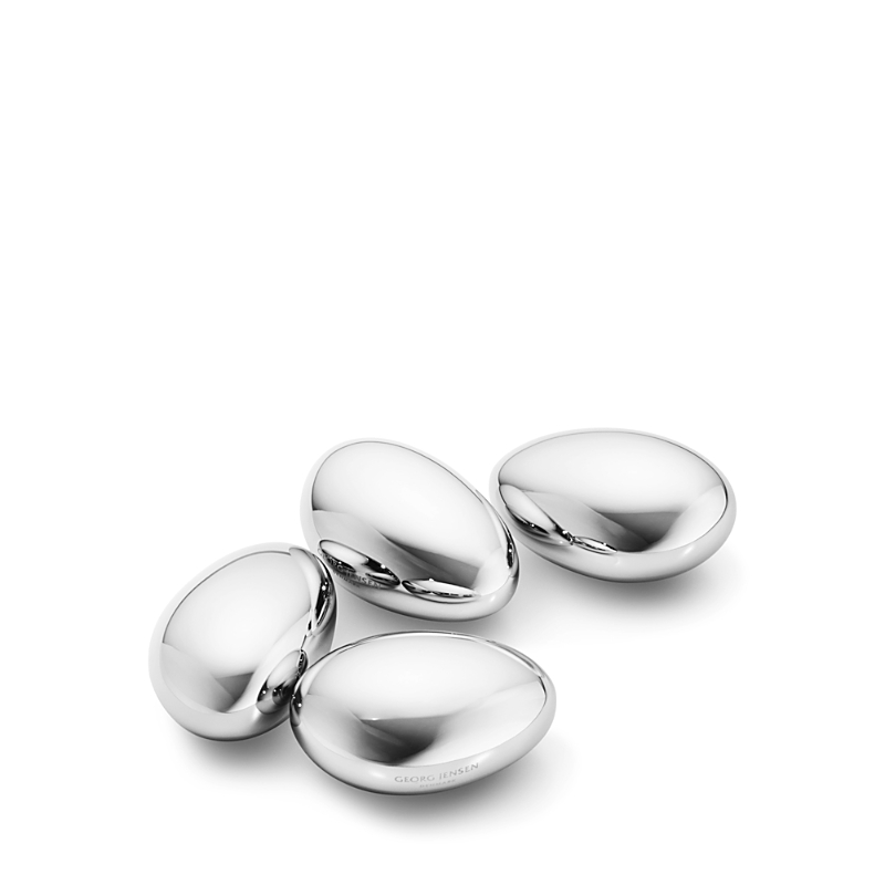 Georg Jensen 스카이 스테인리스 스틸 아이스 큐브 스톤 세트 4
