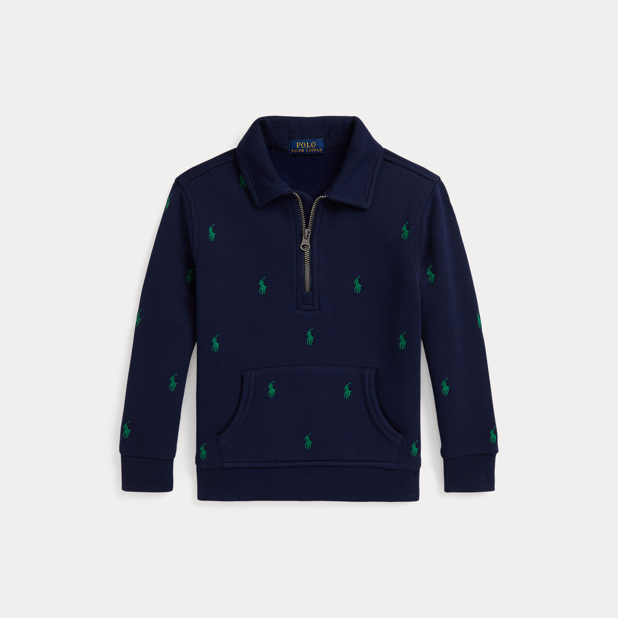 Ralph Lauren Kids 폴로 포니 플리스 스웨트셔츠 리파인드 네이비