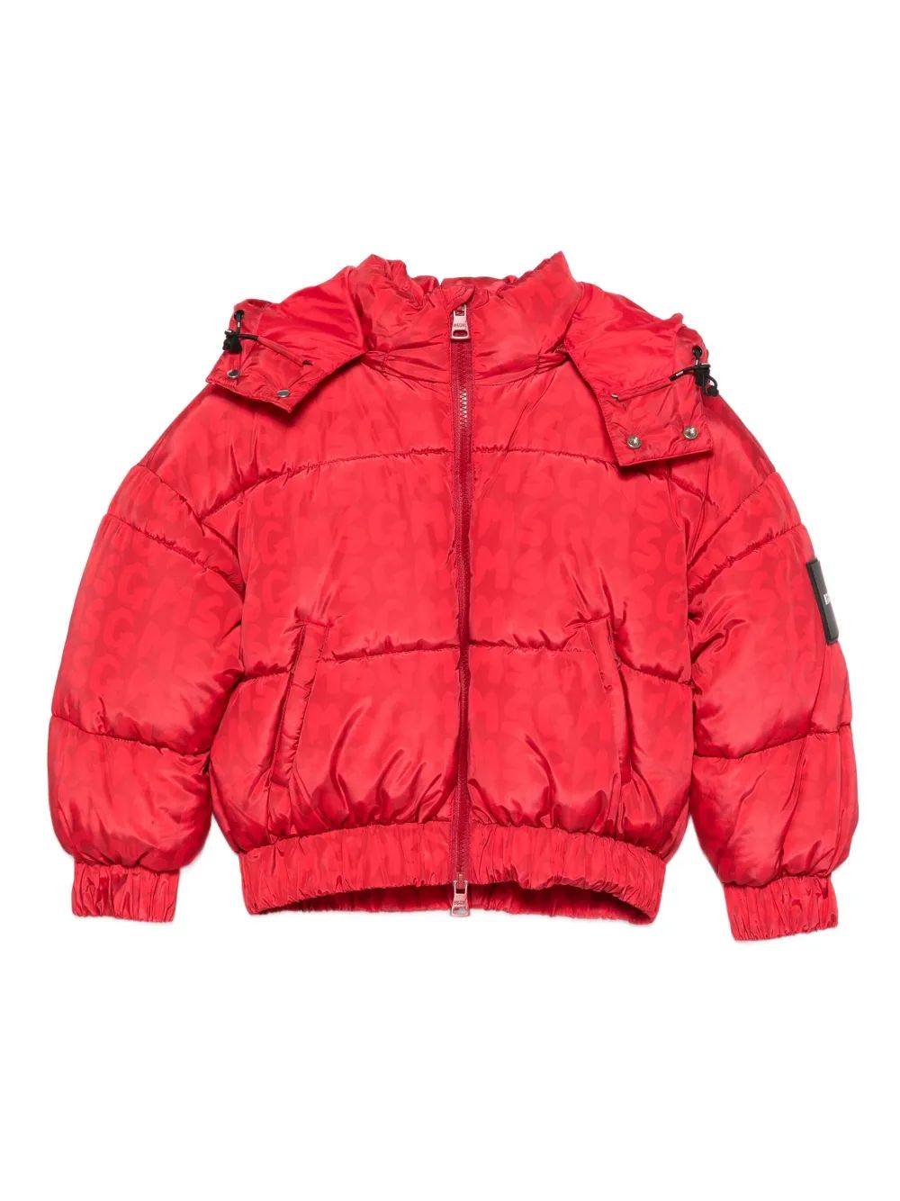 MSGM Kids 로고 프린트 퍼프 재킷