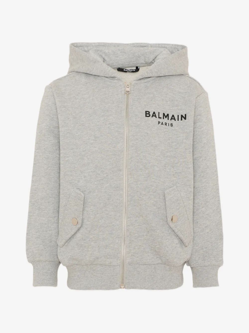 Balmain Kids 로고 프린트 집업 후드