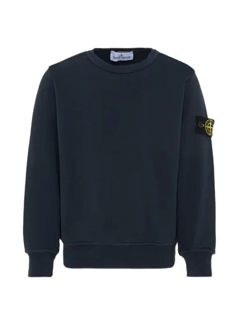 Stone Island Junior 로고 패치 크루 넥 스웨트셔츠