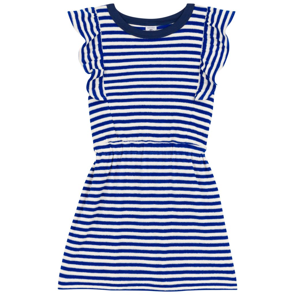 PETIT BATEAU KIDS 스트라이프 디테일 드레스 네이비