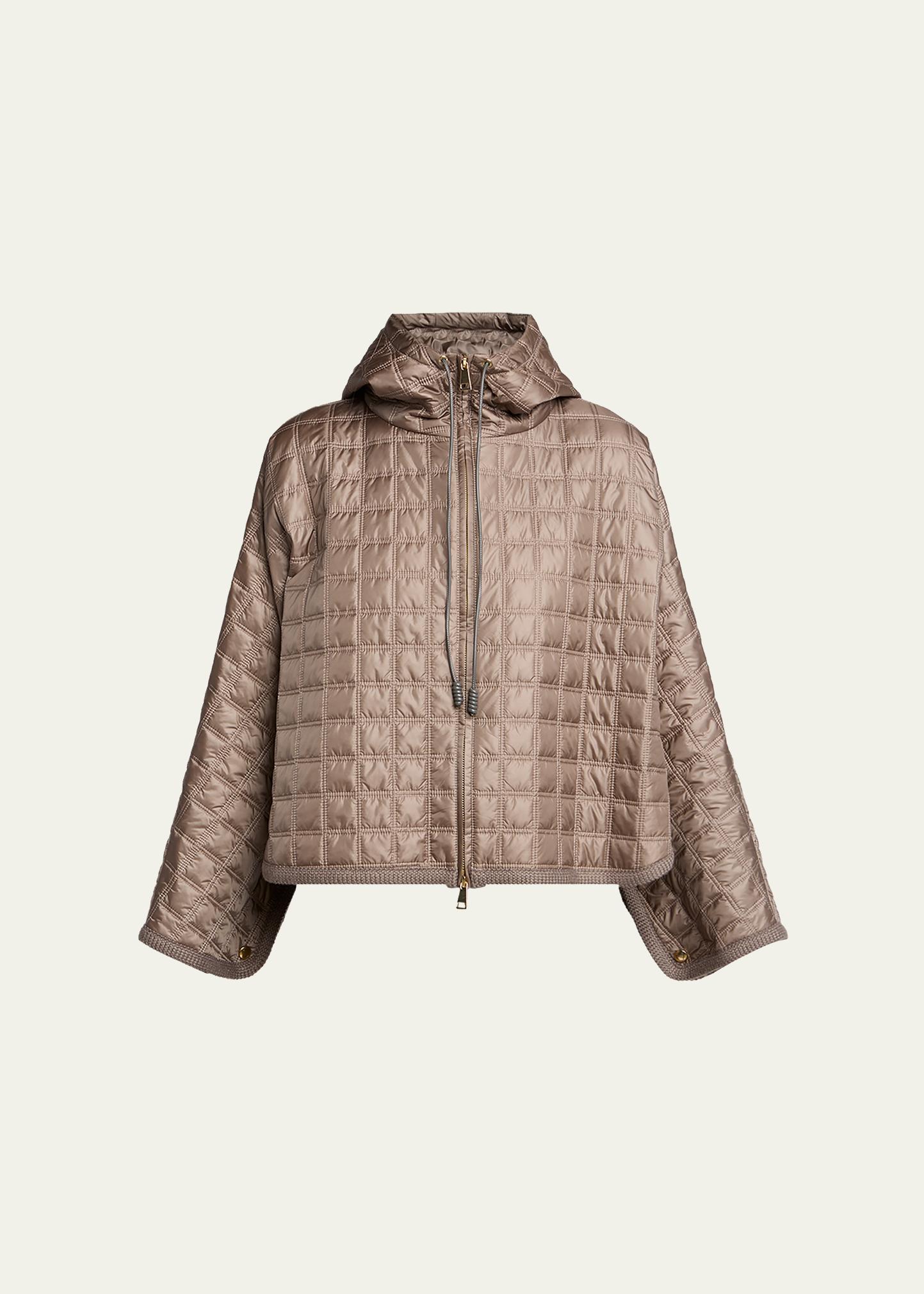 MONCLER GENIUS 후드 스퀘어 퀼팅 패딩 케이프
