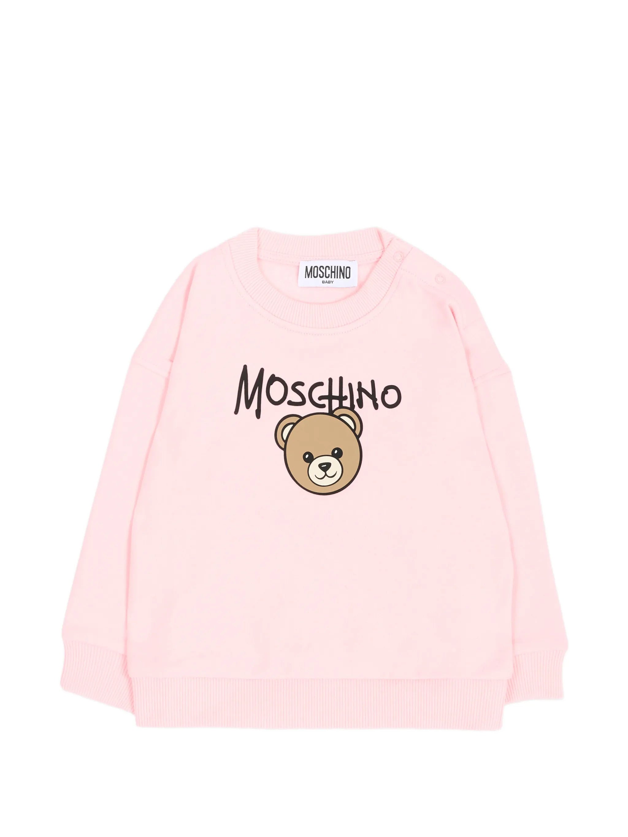Moschino Kids 키즈 테디 로고 코튼 크루넥 맨투맨