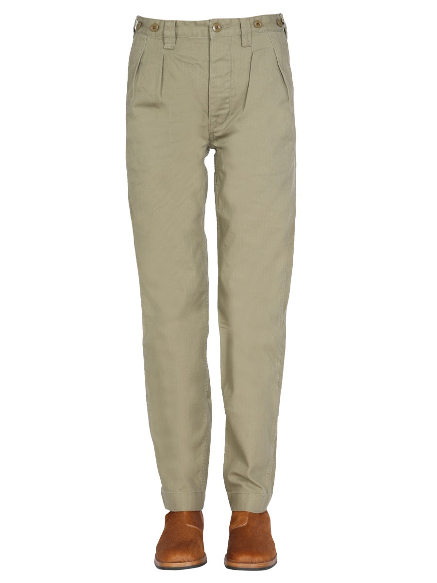 Nigel Cabourn 테일러드 핏 밀리터리 그린 바지