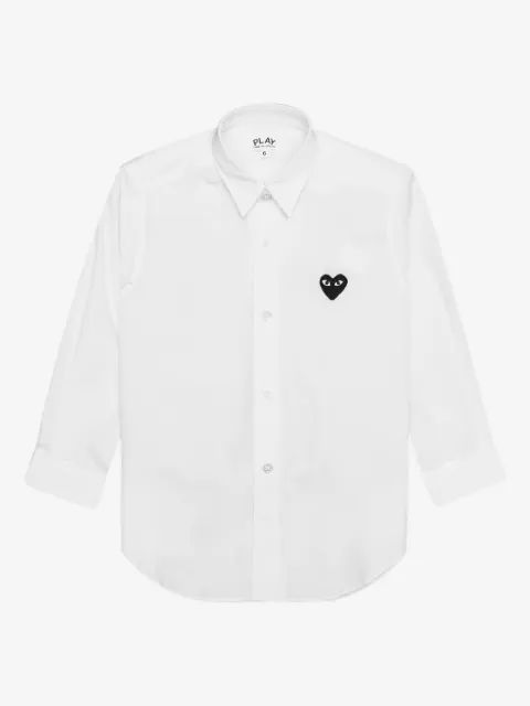 Comme Des Garçons Play Kids 하트 자수 셔츠
