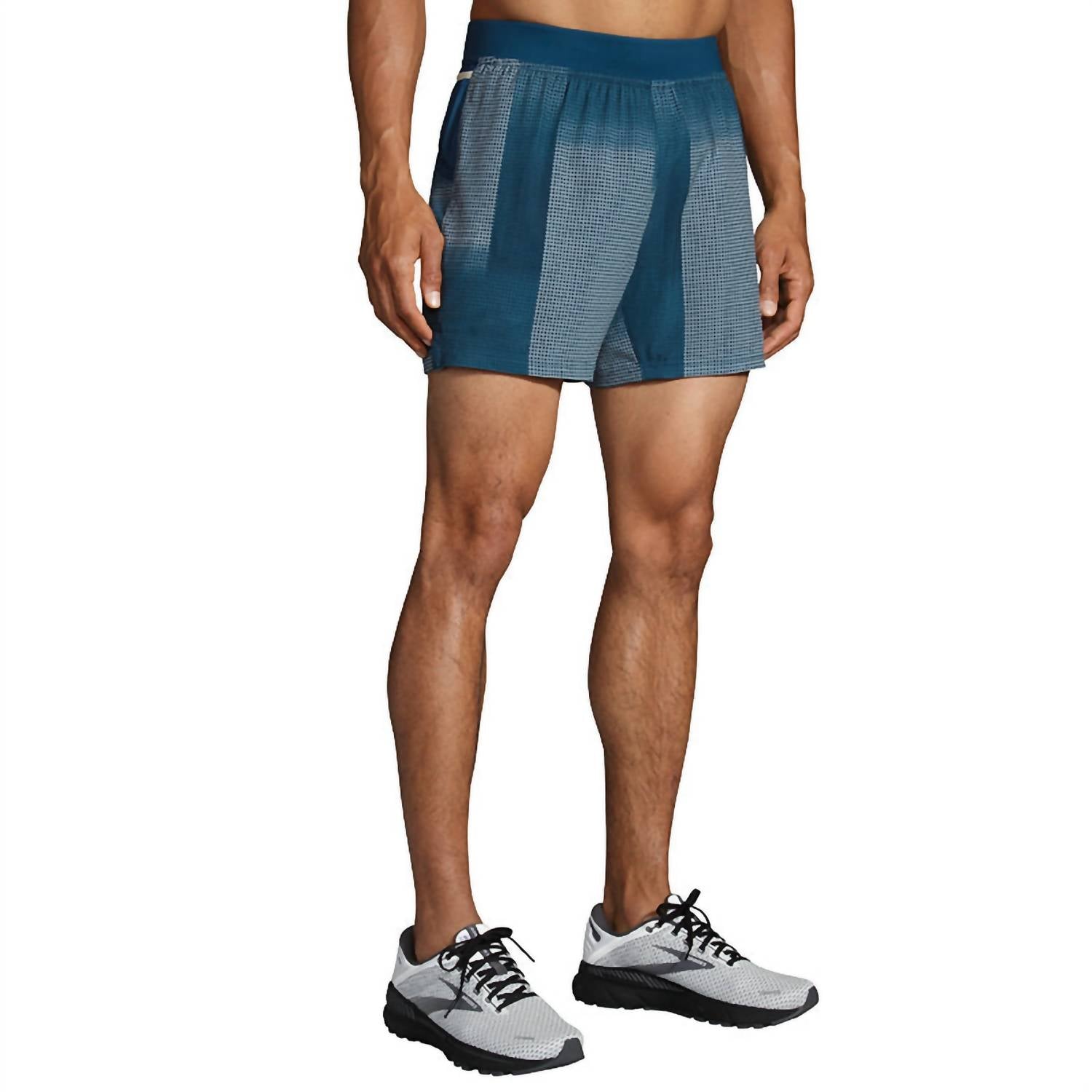 Brooks Running 셔파 5인치 반바지 인디고 러시 알티튜드 프린트