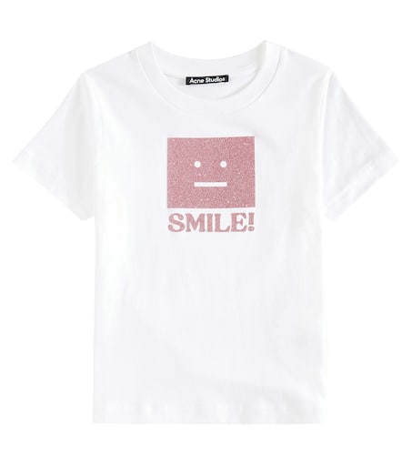 Acne Studios Kids 내쉬 페이스 코튼 저지 티셔츠