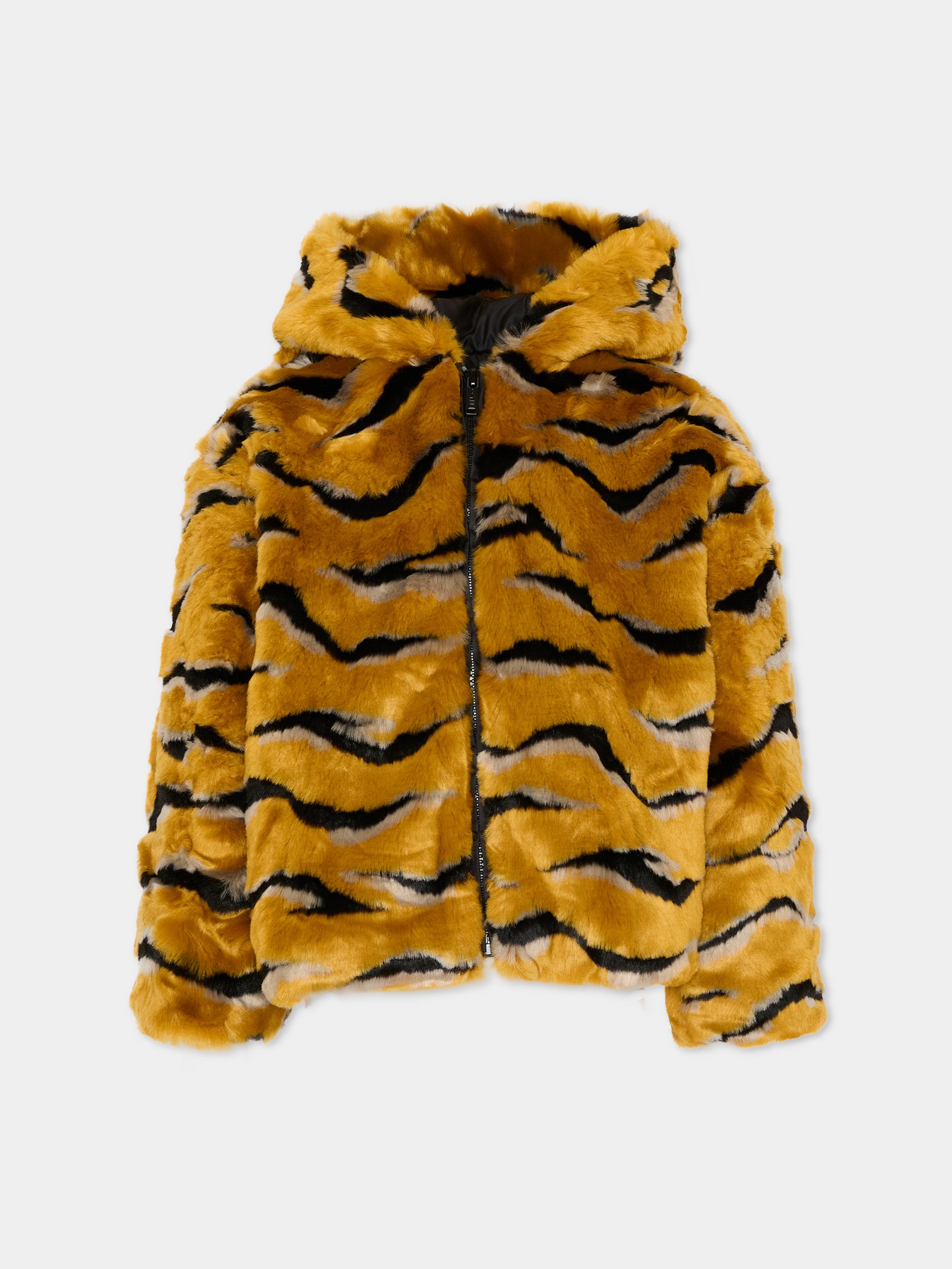 Kenzo Kids 멀티컬러 호랑이 프린트 인조 모피 키즈