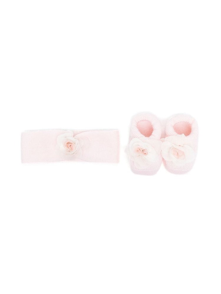 La Perla Kids 플로랄 모티프 부티와 헤드밴드 선물 박스