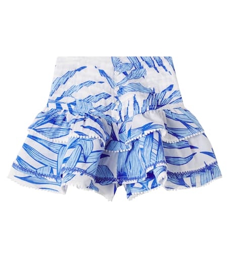 Poupette St Barth Kids 알리제 꽃무늬 스모크 면 치마