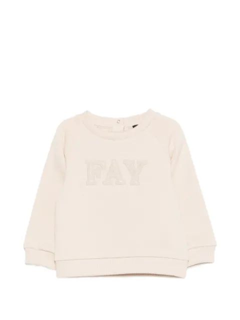 Fay Kids 로고 아플리케 래글런 스웨터