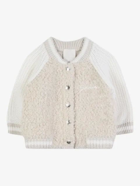 Givenchy Kids 라글란 슬리브 플리스 텍스처 카디건