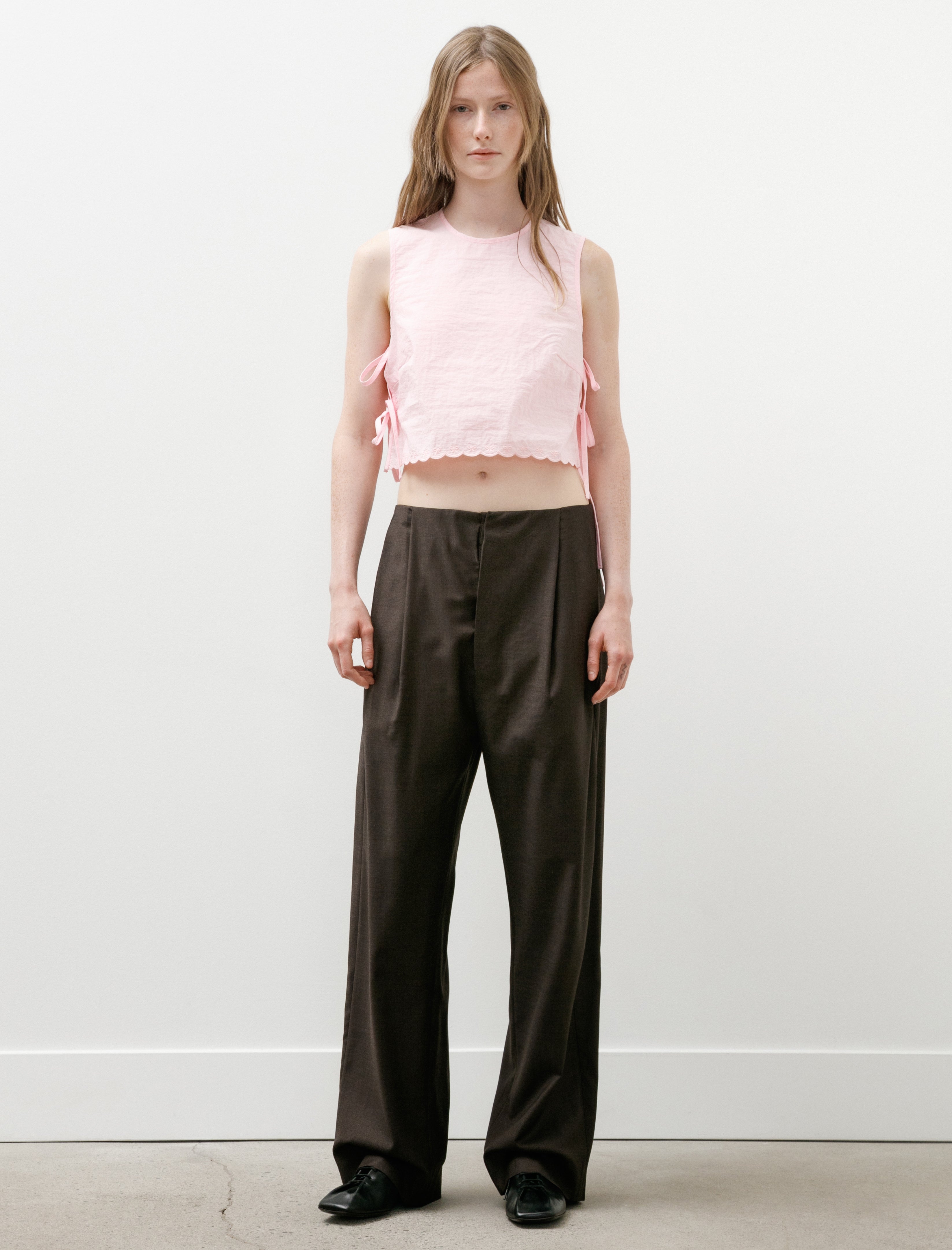 Gabriela Coll Garments No.343 파인 울 플리츠 바지