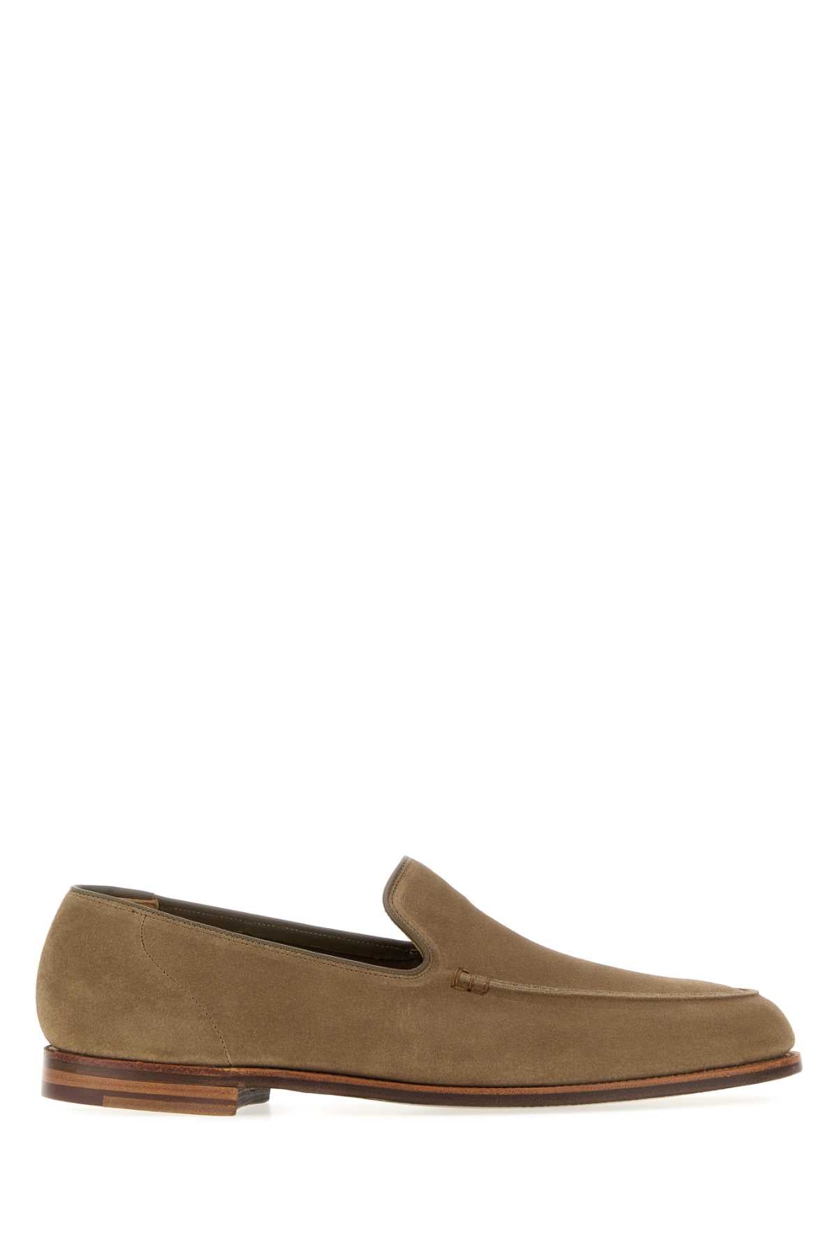 Crockett & Jones 카키 스웨이드 살콤브레 로퍼