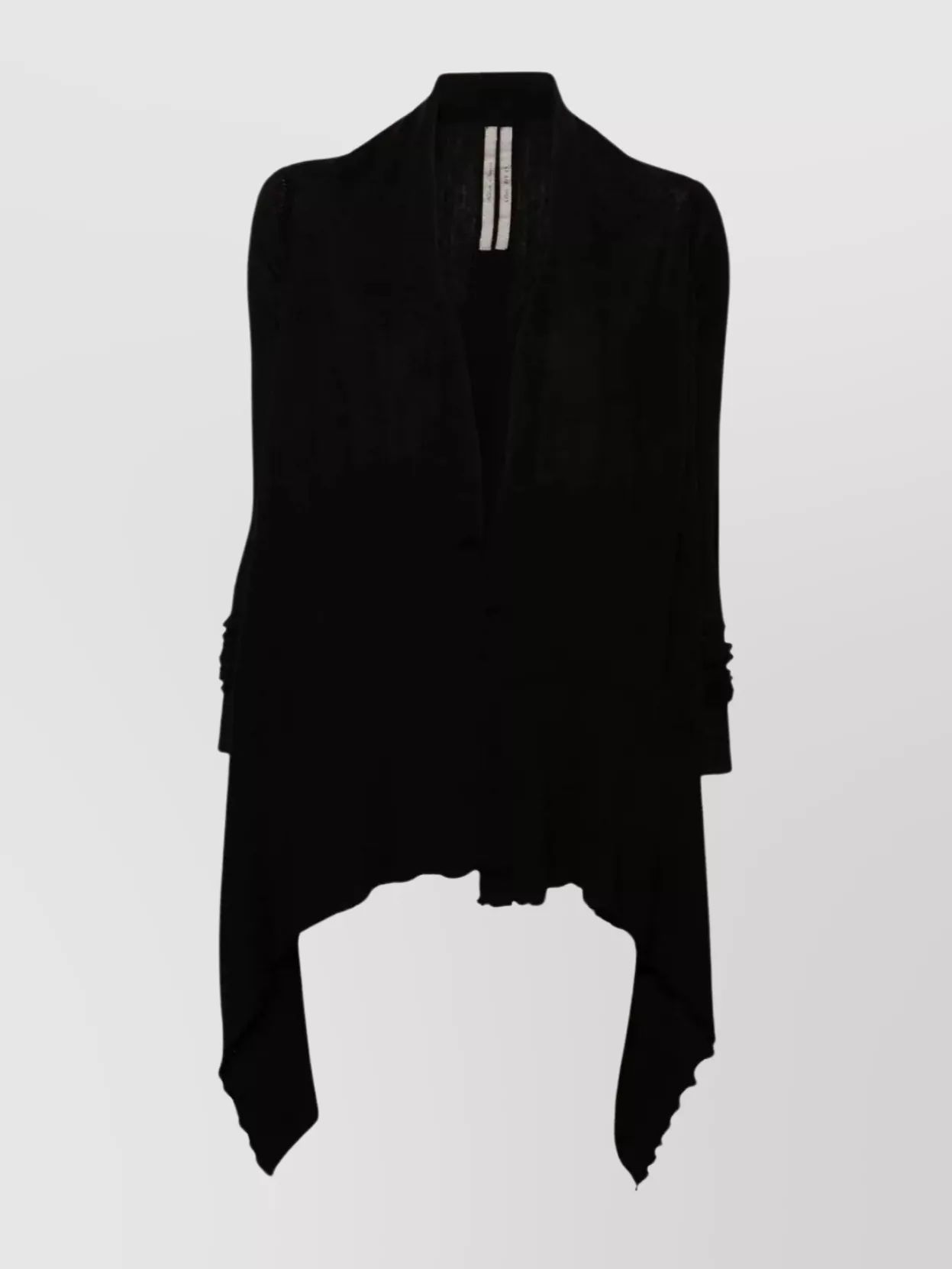 RICK OWENS 비대칭 헴 롱슬리브 랩 니트