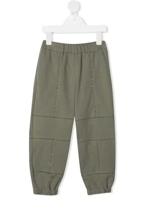 Brunello Cucinelli Kids 비드 장식 트랙 팬츠