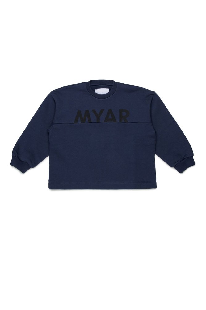 MYAR KIDS  로고 프린트 크루넥 스웨트셔츠