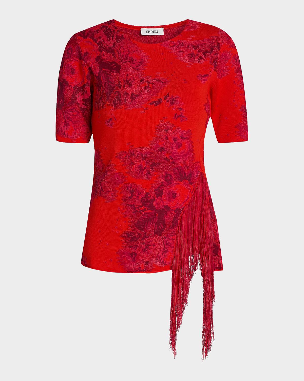 ERDEM 프렌치 프레이드 자카드 니트 탑
