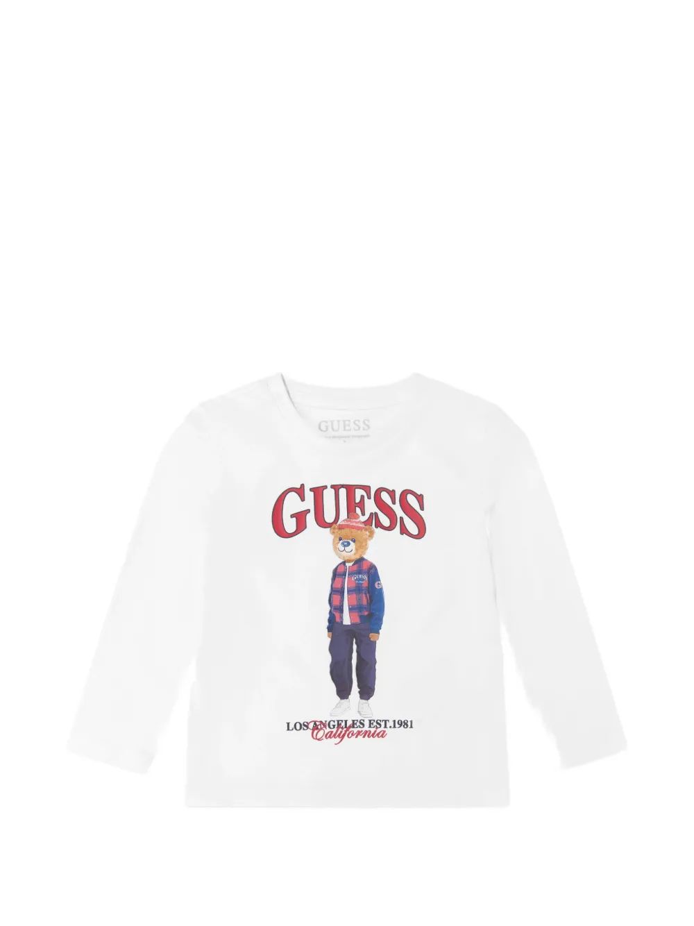 guess kids 로고 프린트 긴팔 티셔츠