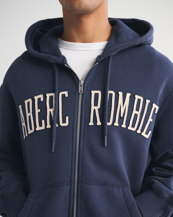 Abercrombie & Fitch 헤리티지 헤비웨이트 로고 풀집업 맨투맨