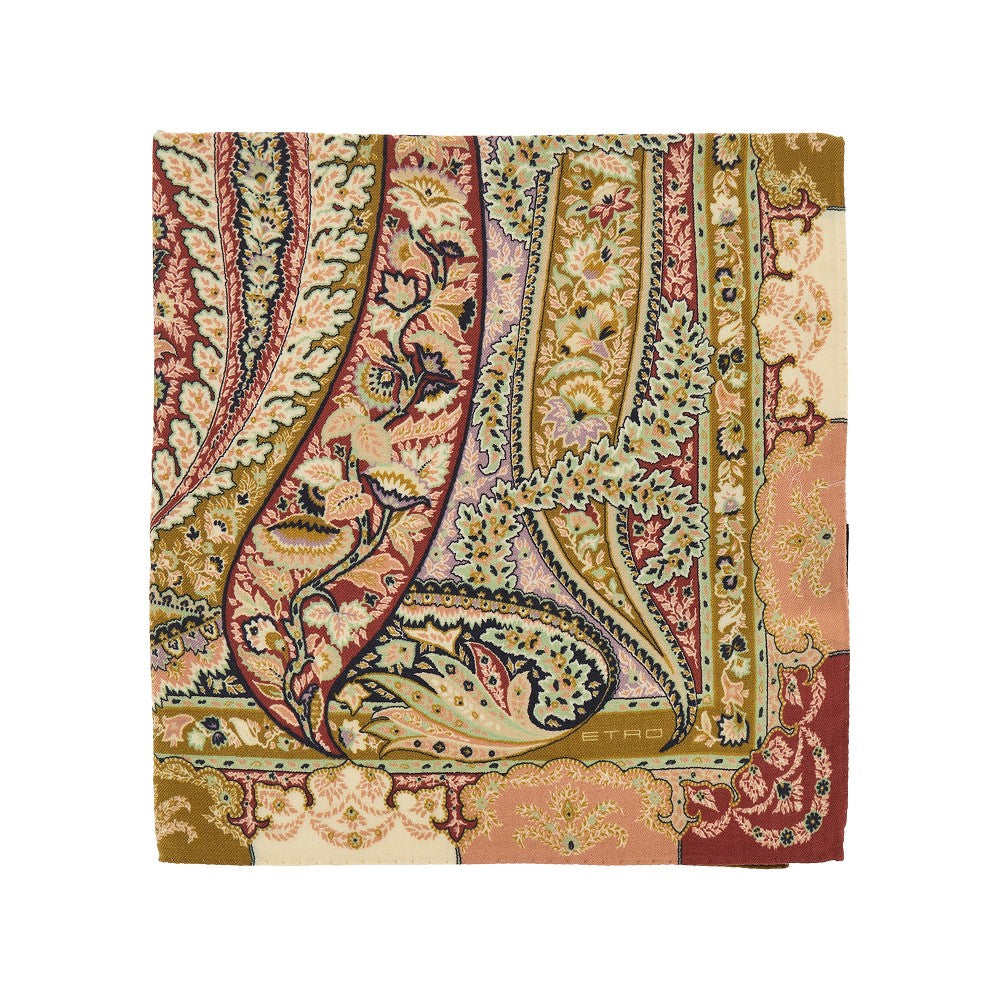 ETRO 페이즐리 실크 울 숄