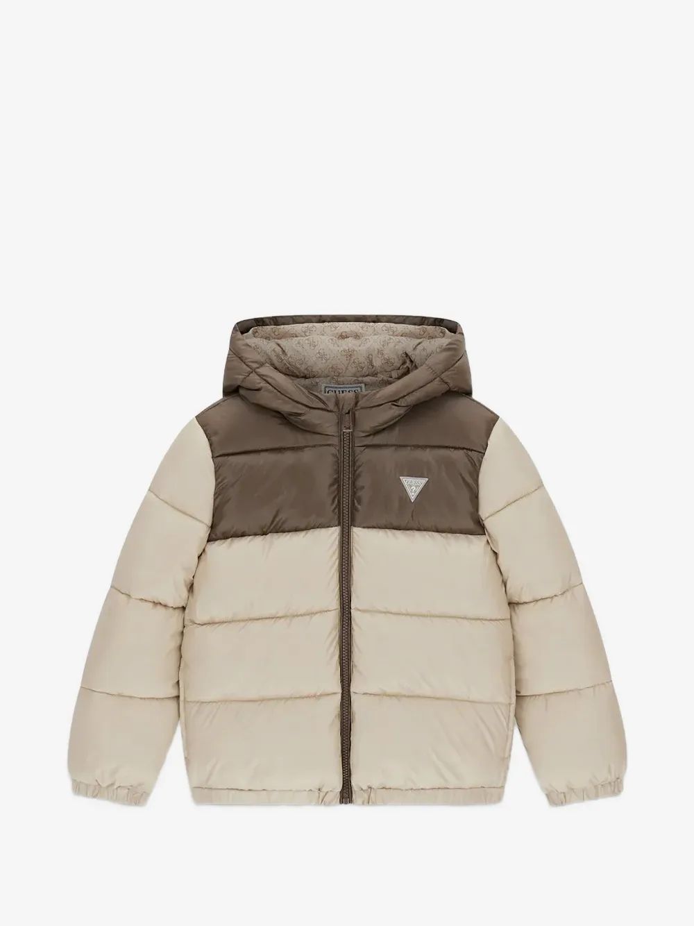 guess kids 후드 로고 패치 자켓