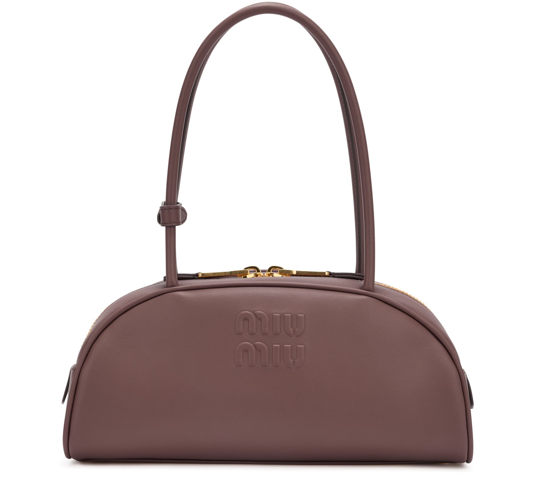 MIU MIU 미디엄 사이즈 보 반달 가죽 백