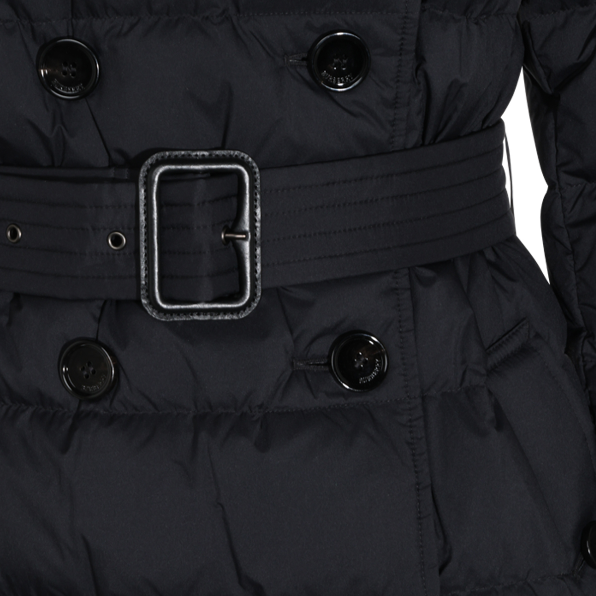 BURBERRY 블랙 오들리 나일론 퍼프 코트