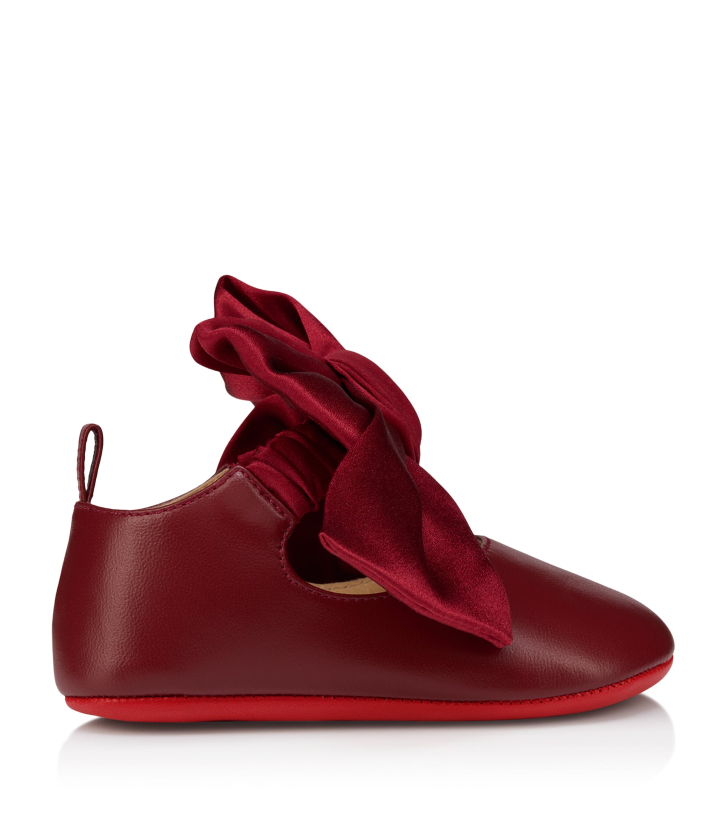 Christian Louboutin Kids 루 베이브 노도 가죽 발레 플랫