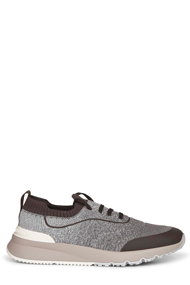 BRUNELLO CUCINELLI 레이스업 니트 스니커즈