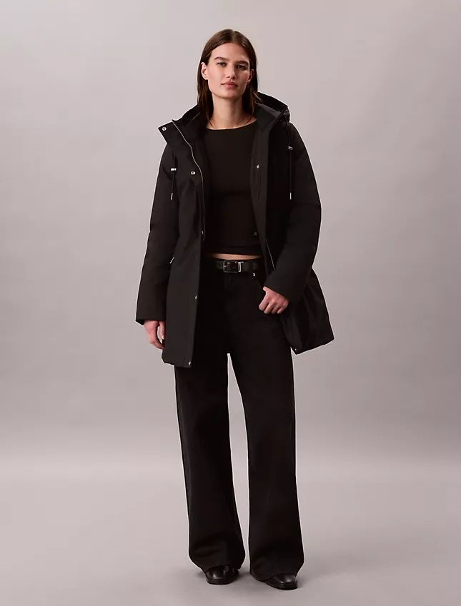 CALVIN KLEIN 라이트웨이트 미드 렝스 파카 자켓